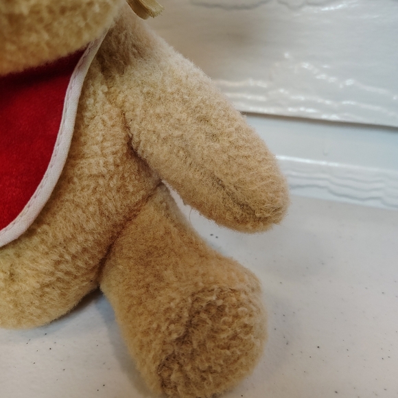 Winnie The Pooh Plush with Bib 9” Stuffed Animal Vintage Walt Disney Productions - Picture 4 of 11